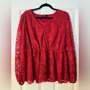 Peplum lace blouse